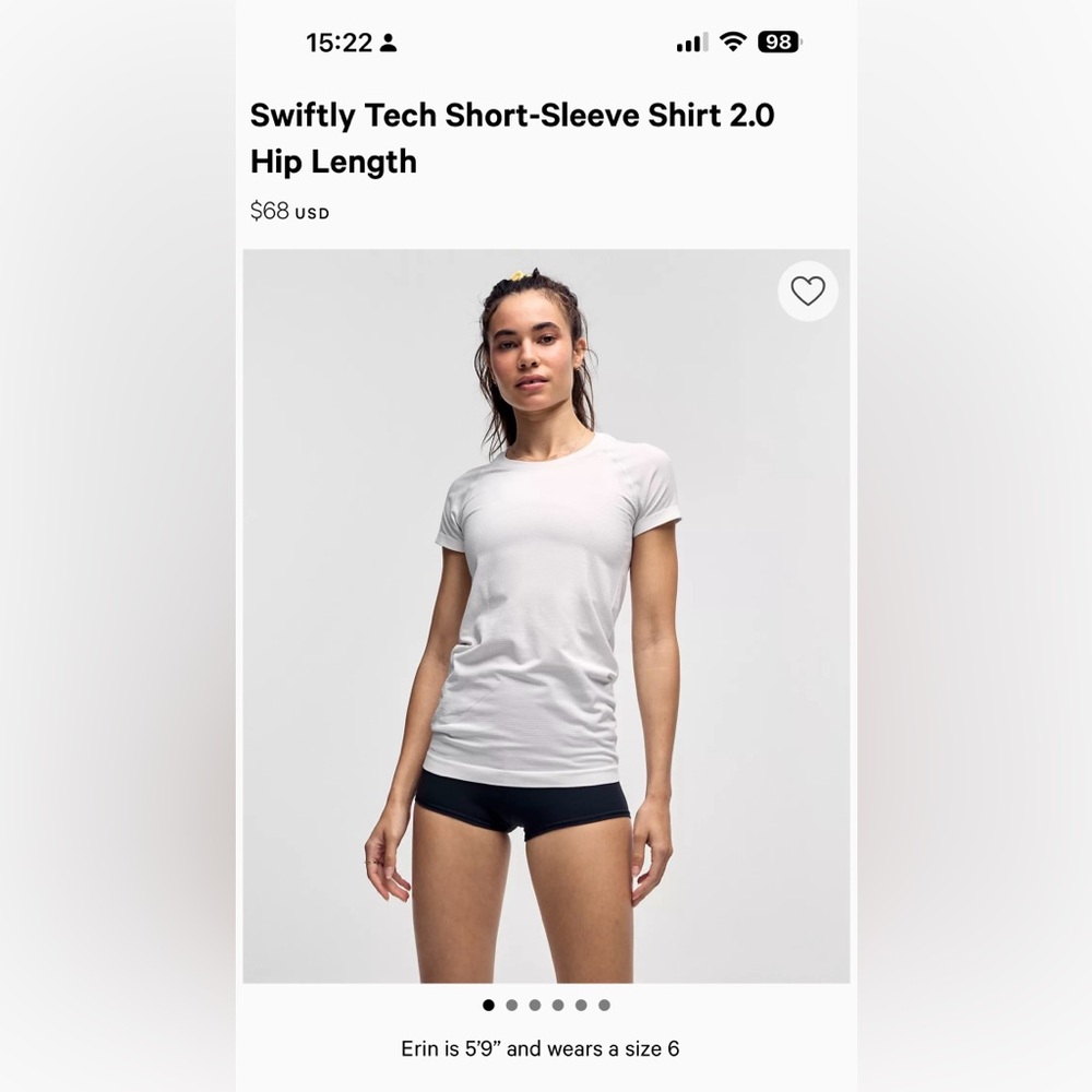 Lululemon Shirt; color white size 10